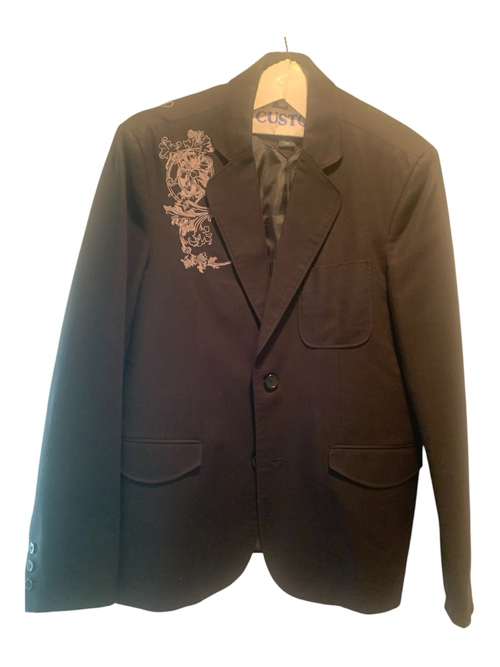Guess Men's Black Embroidered Blazer